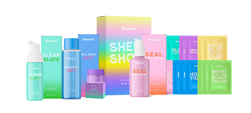 lindsay giguiere, danavi, glass act 5 step skincare set